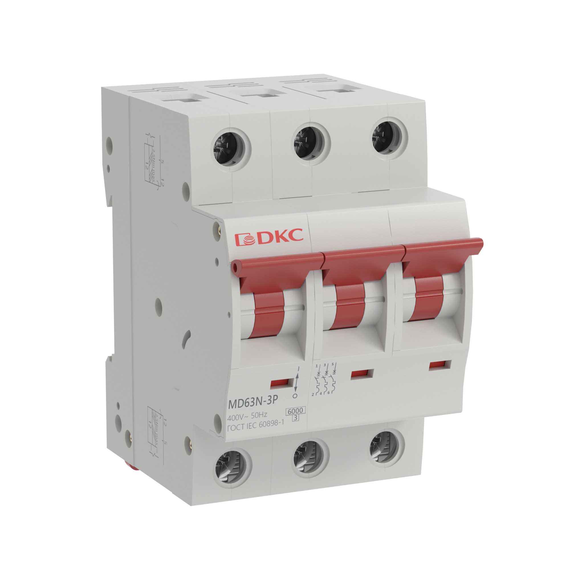 Автоматический выключатель DKC модульный YON max типа MD63N, 6кА, 3 полюса, хар-ка B, 25А купить с доставкой по РФ