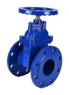 Задвижка клиновая 30ч39р (аналог МЗВ) DN.ru GVWN1414E-2W-F-S blue Ду50 Ру10/16 фланцевая, корпус - чугун GGG50, уплотнение - EPDM, со штурвалом и невыдвижным штоком, цвет - синий
