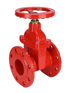 Задвижка клиновая 30ч39р (аналог МЗВГ) DN.ru GVWN1414S-2W-F-S red Ду50 Ру10/16 фланцевая, корпус - чугун GGG50, уплотнение - силикон, со штурвалом и невыдвижным штоком, цвет - красный