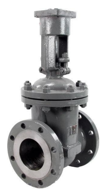Задвижка клиновая 30с941нж DN.ru GVWR2121M-2W-F-ОСТ Ду100 Ру16 фланцевая, корпус - сталь 25Л, материал клина - сталь 25Л, уплотнение - металл, с ОСТ-фланцем, с голым штоком GAIR, крутящий момент 86