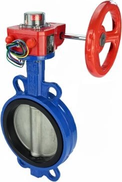 Затвор дисковый поворотный DN.ru WBV3432N-2W-Fb-H Ду125 Ру16, корпус - углеродистая сталь WCB, диск - нержавеющая сталь 316L, уплотнение - NBR, с редуктором HGBF RQN2-320Z с индикатором положения и датчиком обратной связи