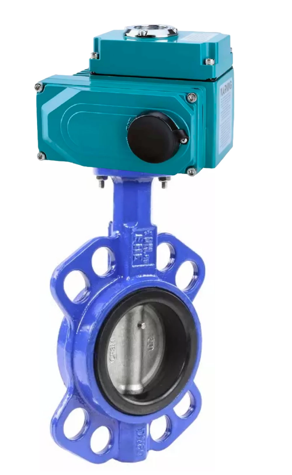 Затвор дисковый поворотный DN.ru WBV3432N-2W-Fb-H Ду150 Ру16, корпус - углеродистая сталь WCB, диск - нержавеющая сталь 316L, уплотнение - NBR, с электроприводом DN.ru QT-N-040EM-O1-24VDC-У1 24В HARK