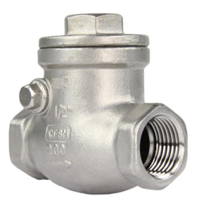 Клапан обратный DN.ru VC3232P-T 1″ 1/4 Ду32 Ру16 резьбовой, поворотный, корпус - нержавеющая сталь, диск - нержавеющая сталь, уплотнение - PTFE