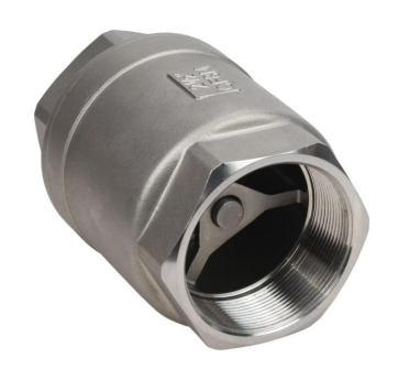 Клапан обратный DN.ru VCS3232P-T 1″ 1/4 Ду32 Ру63 резьбовой, пружинный, корпус - нержавеющая сталь AISI 316, диск - нержавеющая сталь AISI 316, уплотнение - PTFE