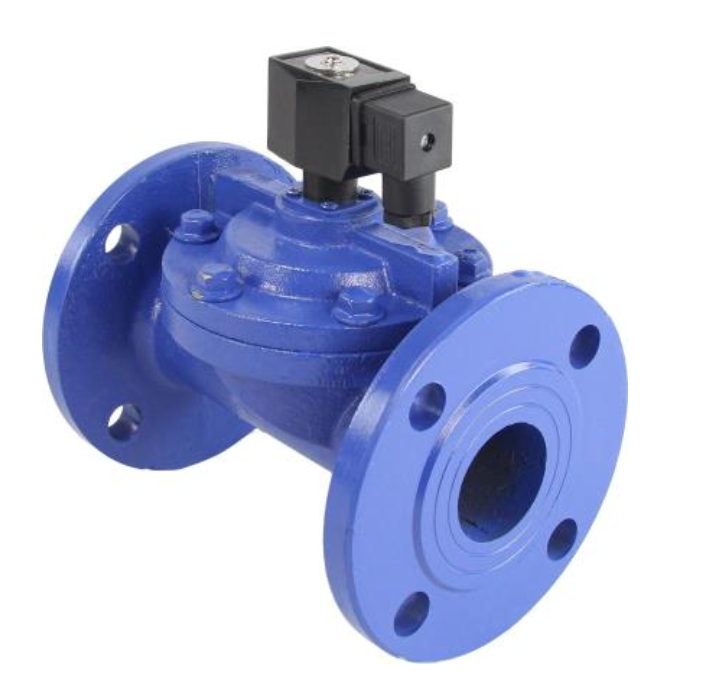 Клапан электромагнитный DN.ru VS610-VF-NC-24VDC Ду40 Ру10, соленоидный двухходовой, корпус - чугун, уплотнение - Viton, фланцевый, нормально-закрытый, пилотный, катушка - 24В купить с доставкой по РФ