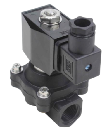 Клапан электромагнитный DN.ru VS541-ET-NC-220VAC 1 1/4" Ду32 Ру7, соленоидный двухходовой, корпус - пластик PA66, уплотнение - EPDM, резьбовой, нормально-закрытый, прямого действия, катушка - 220В купить с доставкой по РФ