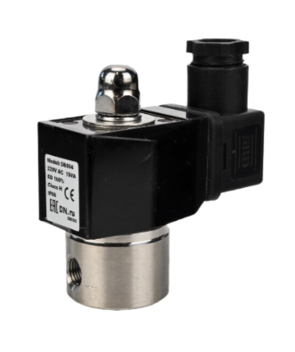 Клапан электромагнитный DN.ru VS331-ET-NO-220VAC 1/8" Ду6 Ру10 корпус - нержавеющая сталь 304, уплотнение - EPDM, резьбовой, нормально-открытый, прямого действия, катушка - 220В купить с доставкой по РФ