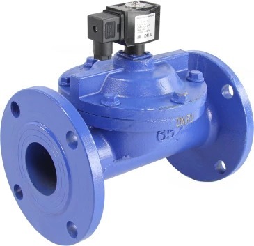 Клапан электромагнитный DN.ru VS610-EF-NC-220VAC Ду65 Ру10, соленоидный двухходовой, корпус - чугун, уплотнение - EPDM, фланцевый, нормально-закрытый, пилотный, катушка - 220В DAR купить с доставкой по РФ