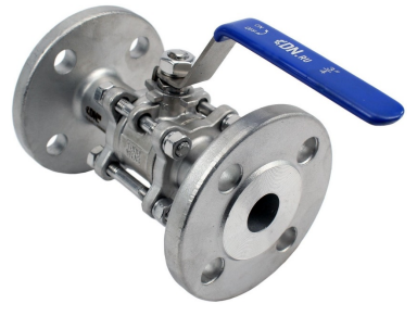 Кран шаровой DN.ru BV3232P(3pc)-FP-F-H Ду40 Ру40, полнопроходной, трехсоставной, нержавеющая сталь 316, уплотнение - PTFE, фланцевый с рукояткой