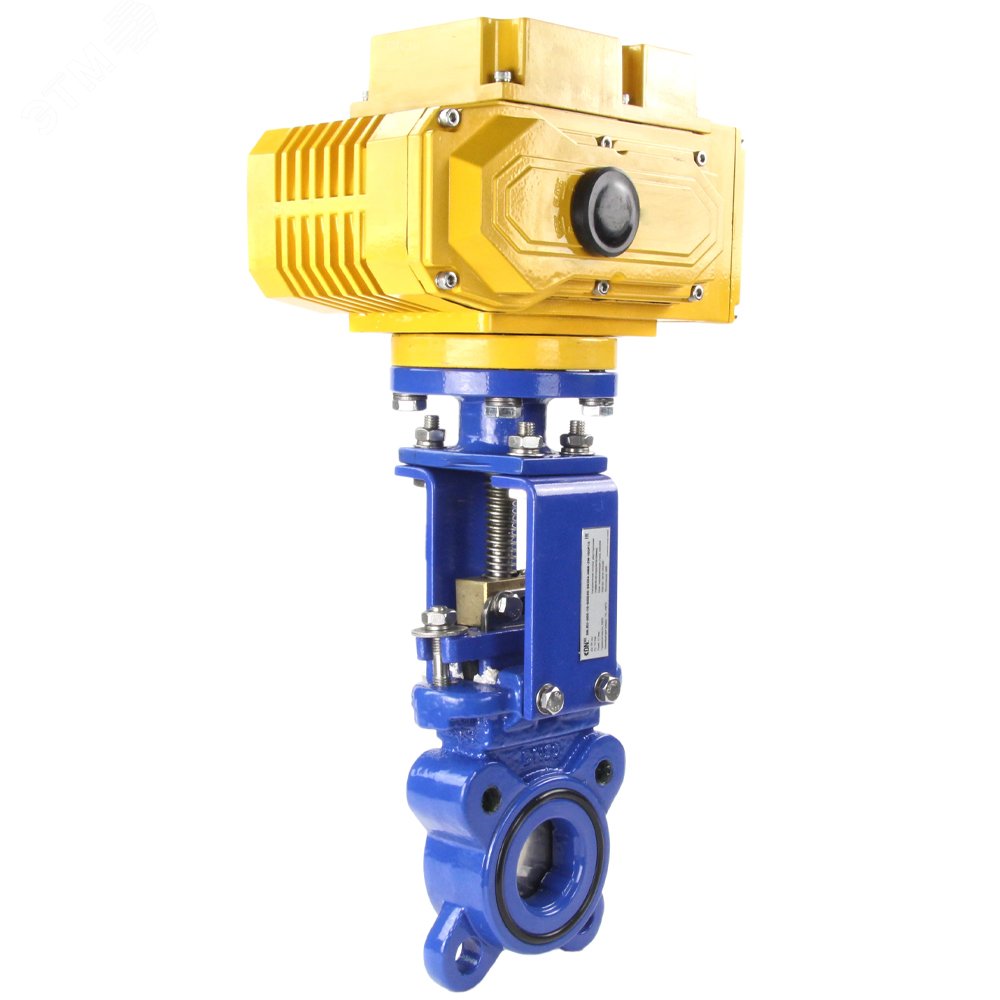 Задвижка шиберная ножевая DN.ru GVKN1331N-2W-Fb-ISO Ду50 Ру10 межфланцевая, с невыдвижным шпинделем, корпус - чугун GGG-40, уплотнение - NBR, с электроприводом DN.ru MT-N-010EM-O1-380VAC-У1 380В