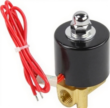 Клапан электромагнитный DN.ru VS100-ET-NC-220VAC 1/4" Ду8 Ру10, соленоидный двухходовой, корпус - латунь, уплотнение - EPDM, резьбовой, нормально-закрытый, прямого действия, катушка - 220В