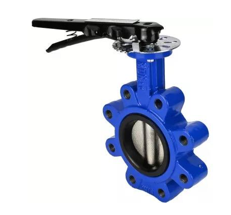 Затвор дисковый поворотный DN.ru WBV1631E-2W-Fb-H Ду125 Ру16 LUG межфланцевый, корпус - высокопрочный чугун GGG45/QT450, диск - нержавеющая сталь 304, уплотнение - EPDM, с ISO-фланцем F07, квадрат 14х14, с рукояткой