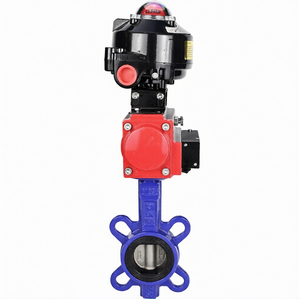 Затвор дисковый поворотный для абразивных сред DN.ru WBV1632E-2W-Fb-H Ду65 Ру16, корпус - чугун QT450, диск - нержавеющая сталь 316L, уплотнение - EPDM, межфланцевый, с пневмоприводом DN.ru PA-SA-083, пневмораспределителем DN.ru 4M310-08 220В, БКВ... купить с доставкой по РФ