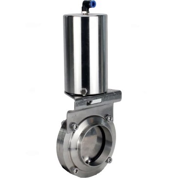 Затвор дисковый поворотный DN.ru WBV3131S-2W-W-H Ду65 Ру10 пищевая нержавеющая сталь 304, уплотнение – Silicon, под приварку, с пневмоприводом DN.ru PA-SA-85 с возвратными пружинами купить с доставкой по РФ