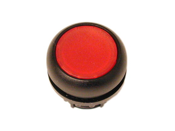 M22S-DL-R Головка кнопки с подсветкой, без фиксации ,цвет красный, черное лицевое кольцо (MC05004/1)