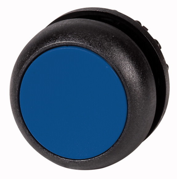 M22S-DL-B Головка кнопки с подсветкой, без фиксации, цвет синий, черное лицевое кольцо (MC05004/1)