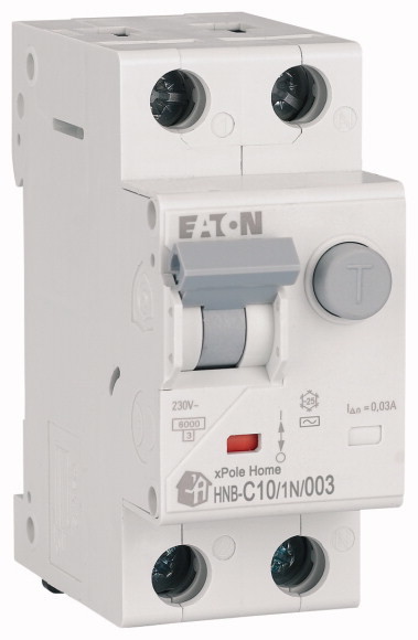 Дифф. автомат Eaton 10A 30мА хар-ка C 1Р+N тип AC HNB-C10/1N/003