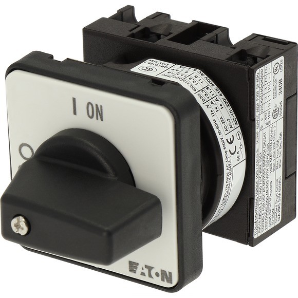 T0-1-8200/E Выключатель, 1P, Ie = 12A , положение 0-1, 90 °, 48х48 мм, переднее крепление (MC05005/1)