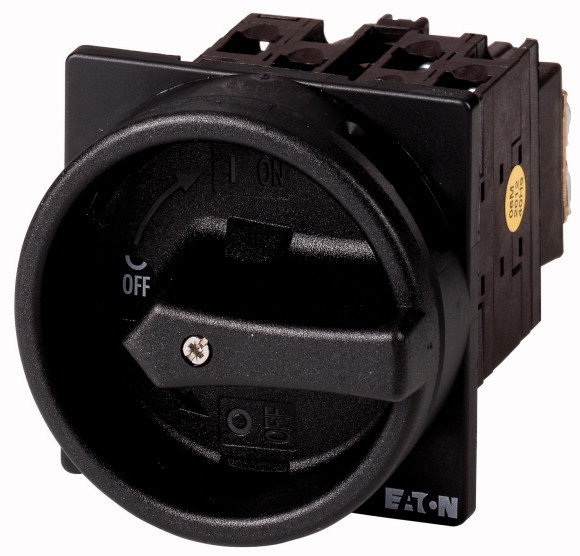 T0-1-102/EA/SVB-SW Главный выключатель, 2P, Ie = 12A, черная ручка, 0-1, 90 °, переднее крепление (MC05005/1)