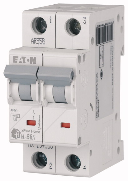 Модульный автоматический выключатель Eaton HL-C6/2 2P C 6А 4,5кА