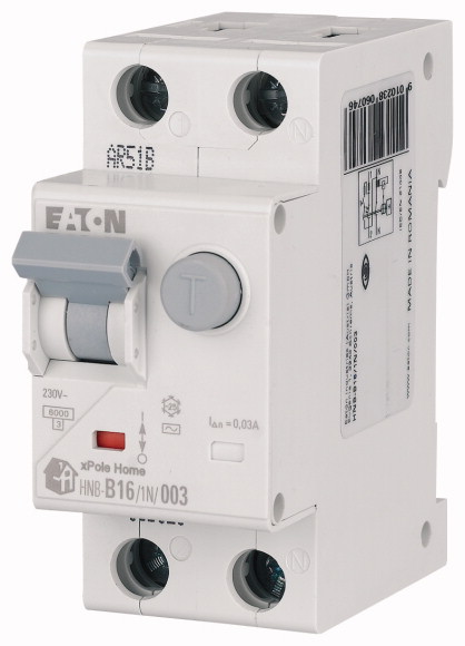 Дифф. автомат EATON HNB-C20/1N/003 1-полюсный+N, 20A 30mA, тип А, 6kA, (хар-ка С)