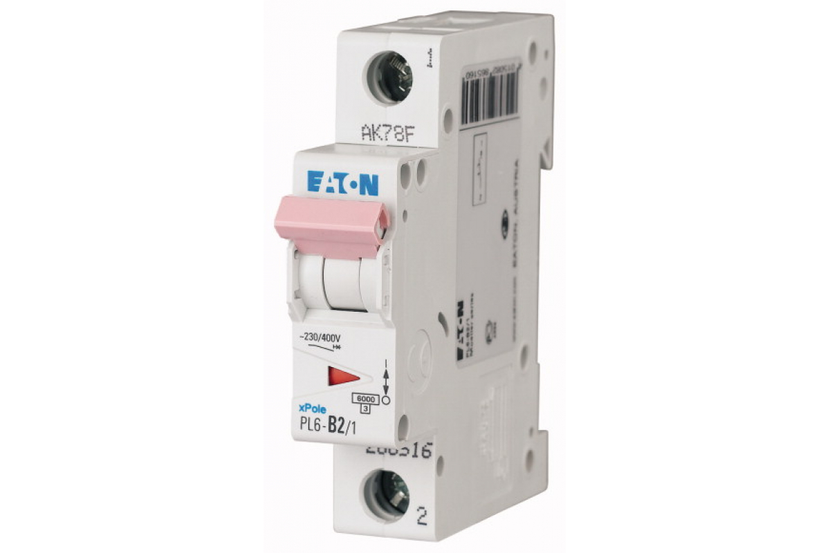 Выключатель автоматический модульный EATON PL6-C4/1 1п C 4А 6кА, 286529