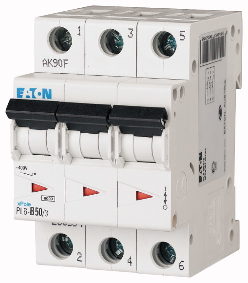 Выключатель автоматический Eaton PL6-B50/3 50А