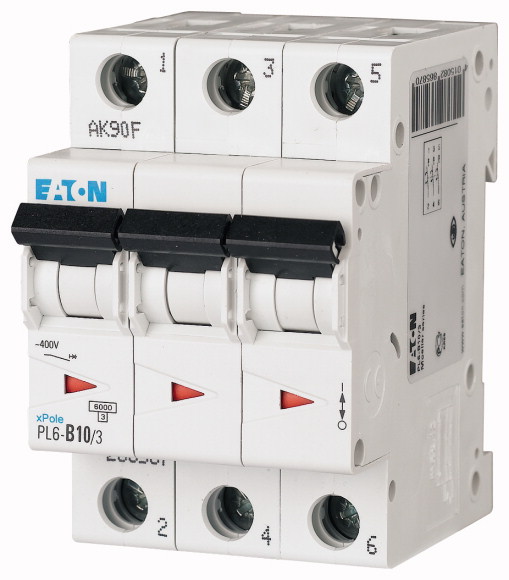 Выключатель автоматический модульный EATON PL6 3п C 10А 6кА, 286599