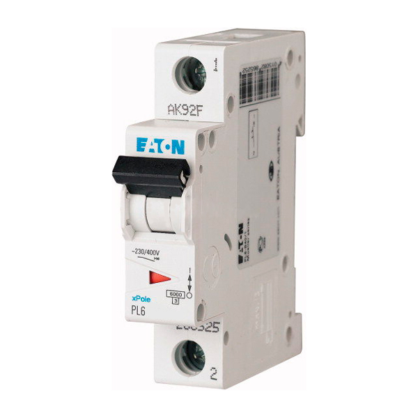 Автомат EATON PL6-C6/1 1-полюсный 6А 6кА (хар-ка C)