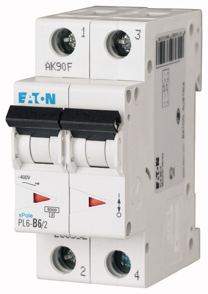 Автомат EATON PL6-C6/2 2-полюсный 6А 6кА (хар-ка C)