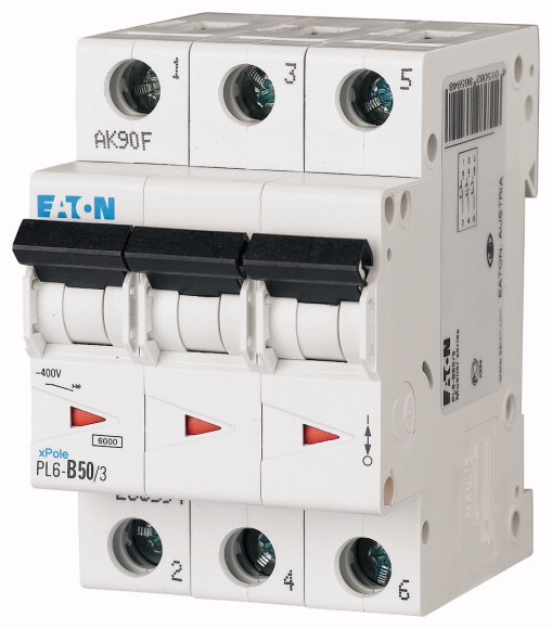 Автомат EATON PL6-C50/3 3-полюсный 50А 6кА (хар-ка C)
