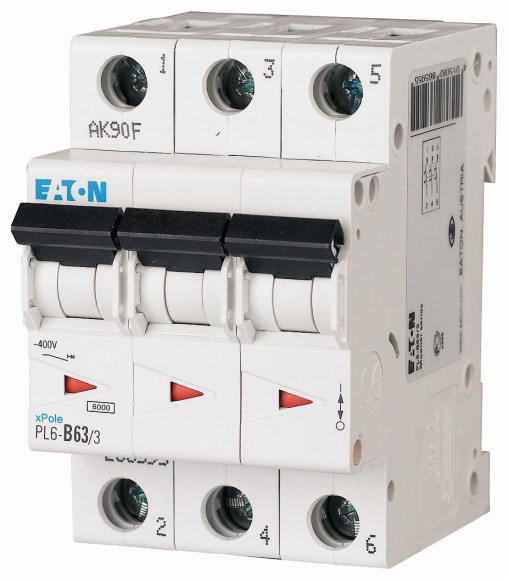 Автомат EATON PL6-C63/3 3-полюсный 63А 6кА (хар-ка C)