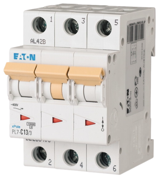 Автоматический выключатель Eaton PL7-C13/3 13А кривая отключения C 3 полюса 10 кА (MOD01003/1) купить с доставкой по РФ