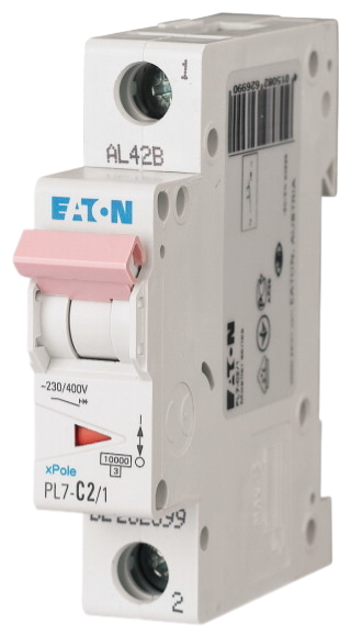 Автоматический выключатель Eaton PL7-B2/1 2А кривая отключения В 1 полюс 10 кА (MOD01003/1)