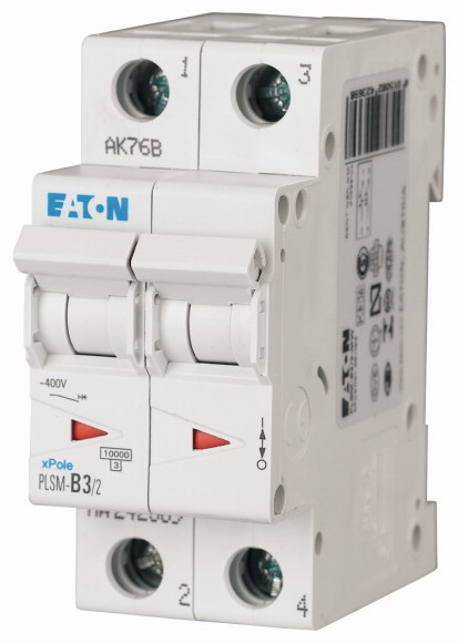 Выключатель автоматический EATON PLSM-C3/2-MW 6А, кривая отключения С, 2 полюса, откл. способность 7 кА 242395