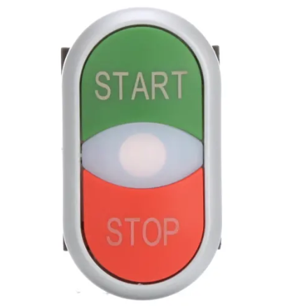 Двойная кнопка Eaton M22-DDL-GR-GB1/GB0 с сигнальной лампой с обозначением start/stop зеленый/красный