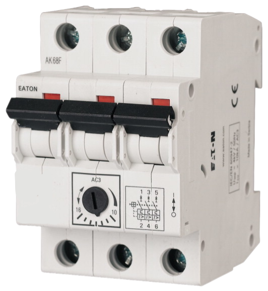 Модульный автомат защиты двигателя Eaton Z-MS-6,3/3 6,3 А, 3 полюса (MOD01007/1) купить с доставкой по РФ