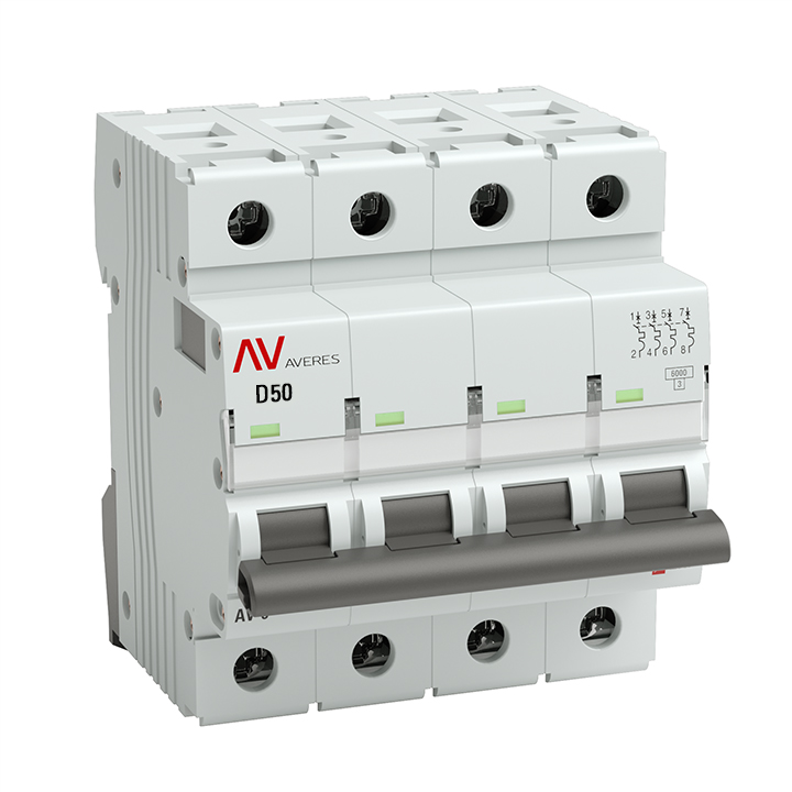 Выключатель автоматический EKF AVERES AV-6 4P 50A (D) 6kA