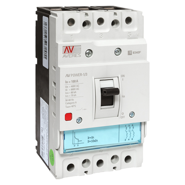 Выключатель автоматический EKF AVERES AV POWER-1/3 100А 80kA TR купить с доставкой по РФ