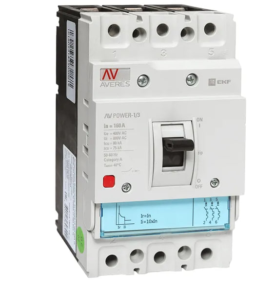 Автоматический выключатель AV POWER-1/3 160А 80kA TR EKF AVERES купить с доставкой по РФ
