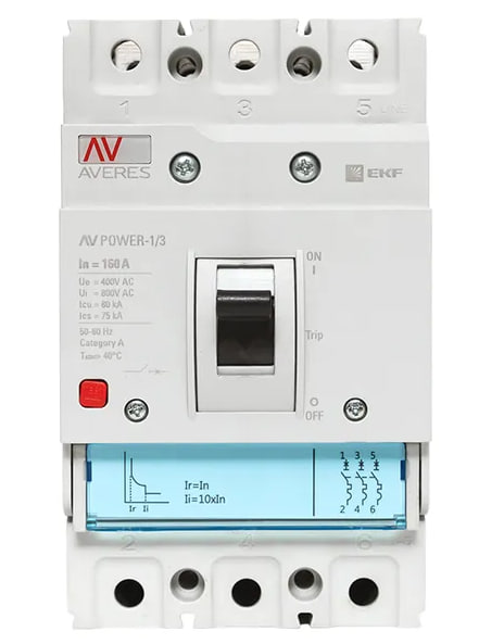 Автоматический выключатель AV POWER-1/3 160А 80kA TR EKF AVERES оформить заказ с доставкой с ближайшего склада
