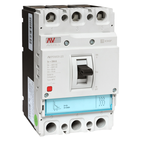 Выключатель автоматический  EKF AVERES 200А 3П трехполюсный 80kA TR AV POWER-2/3 купить с доставкой по РФ