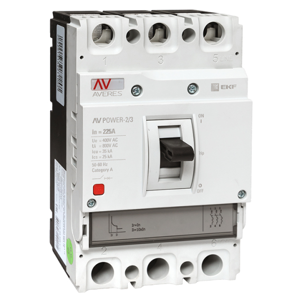Выключатель автоматический EKF AVERES 225А 3П трехполюсный AV POWER-2/3  35kA TR купить с доставкой по РФ