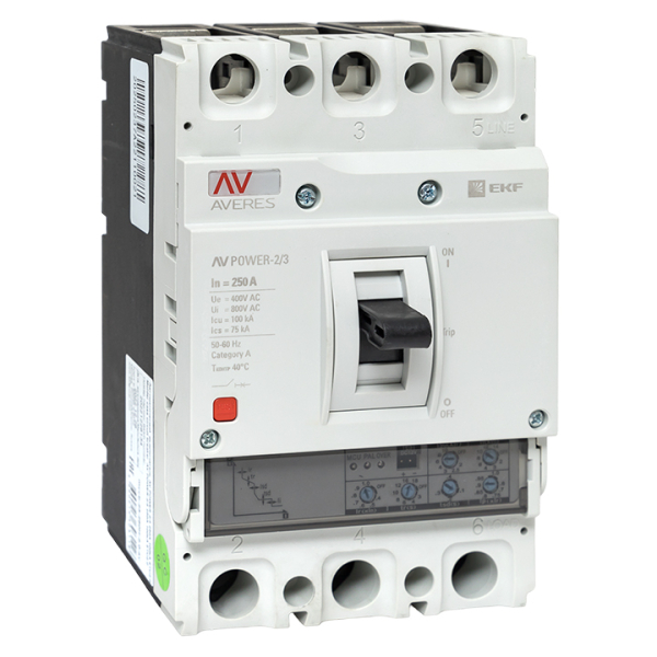 Выключатель автоматический EKF AVERES AV POWER-2/3 250А 100kA ETU2.0 купить с доставкой по РФ