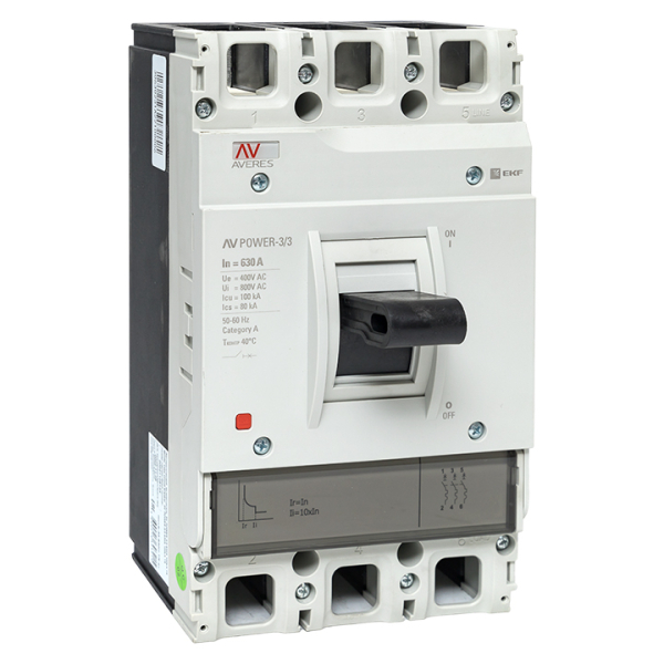 Выключатель автоматический EKF AVERES 630А 3П трехполюсный 100kA TR AV POWER-3/3 купить с доставкой по РФ