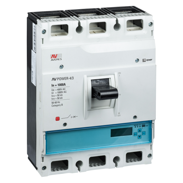 Выключатель автоматический EKF 1000А AVERES 3П трехполюсный AV POWER-4/3  50kA ETU6.0 купить с доставкой по РФ