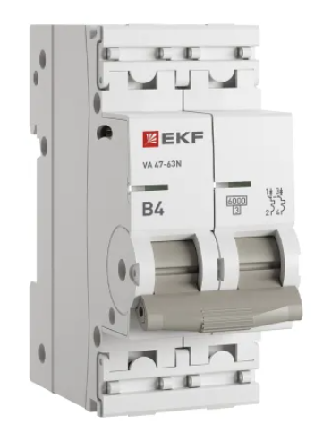 Выключатель автоматический EKF ВА 47-63N 2P 4А (B) 6кА купить с доставкой по РФ