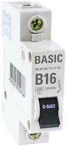 Автоматический выключатель EKF Basic 1P 6А (B) 4,5кА ВА 47-29 купить с доставкой по РФ