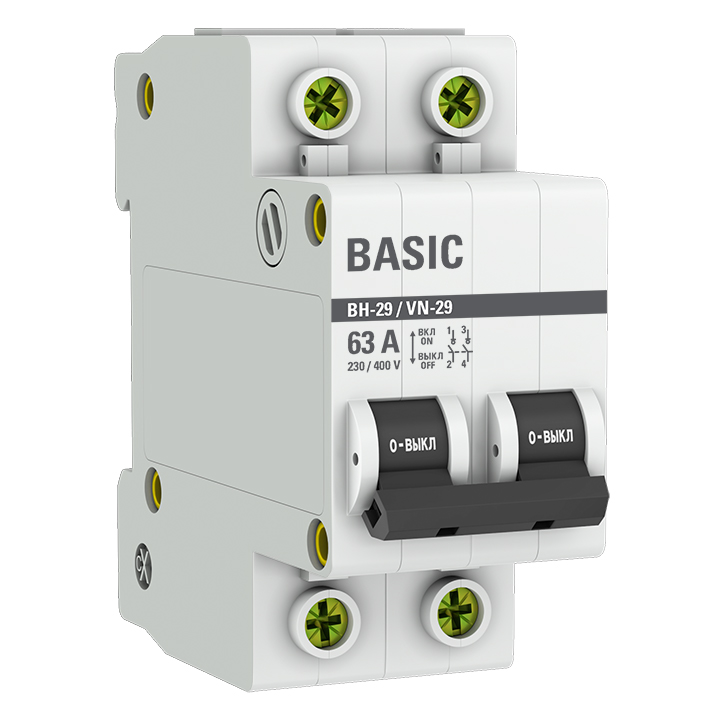Выключатель нагрузки EKF Basic 2П 63А ВН-29