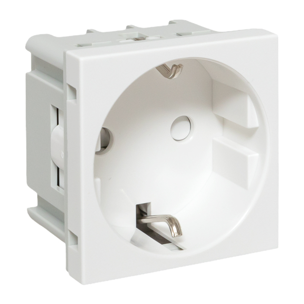 Розетка EKF 1-м 2мод. C-Line РКС-20-30-П 45х45 с заземл. бел. E2MR16-028-10